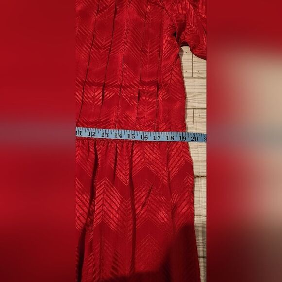 Liz Claiborne Lipstick Red Jacquard 80's Vintage Dress size 12 - Picture 7 of 14